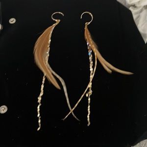 Free People Serefina Glistening Long Feather Dustera